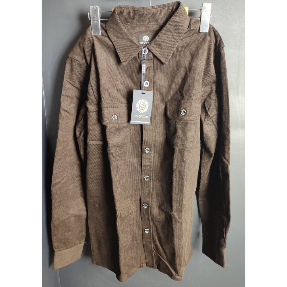 Snover Maroon Corduroy Shirt Men's Small Heavyweight Retro Casual